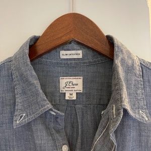 WORK IT J Crew Men's Slim Fit Denim Worksheet Chambray Dark Wash Medium